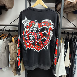 OEM Personnalisé DTG Impression Personnalisée Vintage Col Ras du Cou Surdimensionné Col Ras du Cou Délavé à l'Acide Sweatshirts pour Hommes - Product Image 5