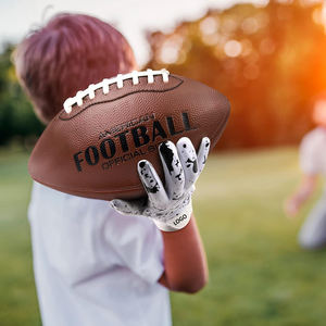 <b>Youth</b> American <b>Football</b> Receiver <b>Gloves</b> with High Quality Best Grip Custom Logo Exceptional Catching Player Features - Product Image 2