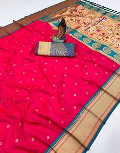Festival Special Hansraj Paithani Silk Saree Best <b>Indian</b> & <b>Pakistani</b> <b>Clothing</b> Wholesalers in India - Product Image 6