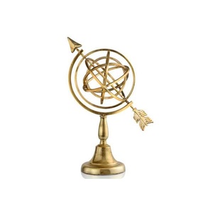 Esfera armilar Náutica de latón de intrincado diseño con anillos giratorios y soporte decorativo para interiores temáticos globales - Product Image 6
