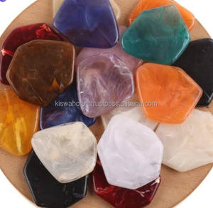 Cuentas de resina de rayas redondas multicolores de moda de estilo lujoso hechas a mano, diseño moderno de origen indio ultra brillante único - Product Image 3