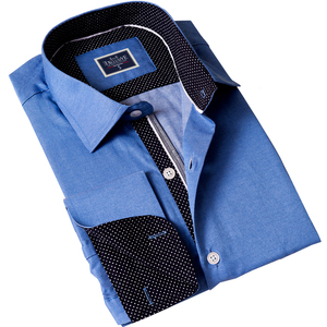 Camisa de vestir con doble puño francés de comedor de lujo para hombre con gemelos Listo en stock Envío rápido Cadenas de suministro ágiles - Product Image 2