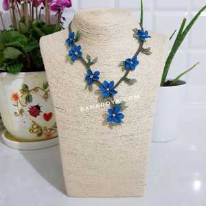 Mavi İğne Oyası Ecrin Kolye Moda Kolye Ve İğne Oyası Seti - Product Image 1