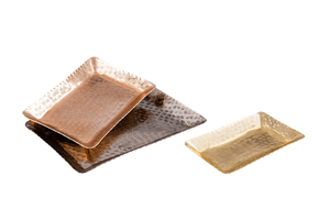 Bandeja de servicio Rectangular de Metal con acabado antiguo de cobre con martillado en relieve y borde para el hogar, restaurante, Hotel, ensalada, prueba - Product Image 2