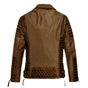 genuine Distressed Cafe Racer Brown Leather <b>Jacket</b> Genuine Lambskin <b>Biker</b> Style Mens <b>Vintage</b> Motorcycle Leather <b>jacket</b> for men - Product Image 2