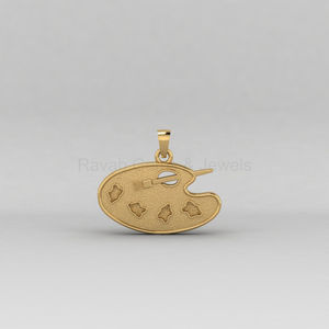 High Quality 925 Sterling Silver 14K Gold Painter Palette Blank Bezel Setting 17x33mm Customizable Charm Pendant <b>Ashes</b> Jewelry - Product Image 3