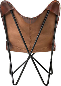 Lightweight Vintage Leather Butterfly <b>Chair</b> Foldable Indoor/Outdoor Comfortable Folding Stand <b>for</b> Leisure Bedroom Living Room - Product Image 3