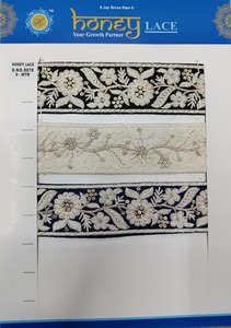 Encaje bordado floral negro elegante con detalles intrincados, perfecto para crear vestidos de novia sofisticados, ropa de noche - Product Image 5