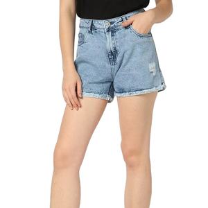 Shorts en jean de couleur unie tendance, shorts en jean pour femmes, pantalons, vente chaude, taille haute, vêtements pour femmes, shorts teints unis pour femmes - Product Image 1
