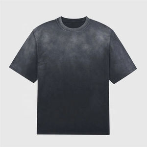 Nouveau design vêtements d'été lavage à l'acide t-shirt pour hommes 100% coton lâche goutte épaule hommes lavage à l'acide t-shirt accepter OEM - Product Image 5