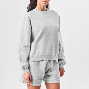 Sudadera de gran tamaño para mujer, ropa de calle informal, sudadera sin bolsillos, Top corto para mujer, sudadera, traje de moda - Product Image 3