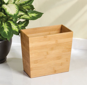 Poubelle en bambou faite à la main pour salle de bain, chambre à coucher, bureau ou cuisine Corbeille à ordures rectangulaire en bambou naturel fabriquée au Vietnam - Product Image 5