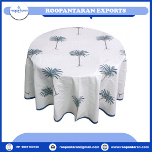 Latest Stylish 100% Cotton <b>Tablecloth</b> Handmade Block Printed Well Absorbing 20 Sheeting 220 Cms for Weddings Sale At Cheap Price - Product Image 6