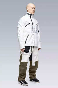 OEM vente en gros personnalisé hommes Cyberpunk Techwear veste noir à capuche imperméable Streetwear longue toile fine épaisseur - Product Image 3