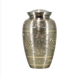 Urnes en aluminium à finition dorée et texturée, très vendues, pour les cendres humaines, adultes, hommes et femmes, pour les funérailles ou à domicile, prix de gros - Product Image 1