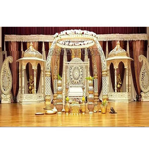 Mandap de Boda con Diseño de Colmillos de Elefante, Exportaciones DST, Estilo Tradicional de Templo Rajastaní para Interiores, Pilares Tradicionales para Bodas en Canadá - Product Image 1