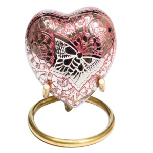 Urnas de cremación de corazón de latón de alta calidad con hermosa pegatina urnas funerarias de Metal terminadas para cenizas humanas - Product Image 4