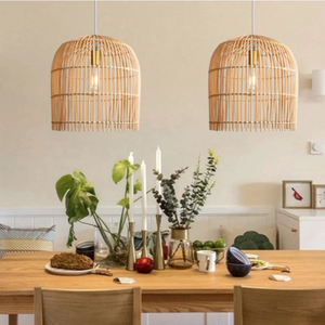 Lámpara de Techo de Ratán Adecuada para Decoración de Interiores que Ofrece un Aspecto de Material Natural e Iluminación Suave - Product Image 3