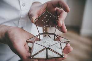 Star Shape Glass <b>Ring</b> Box Jewellery Organizer Made With Glass And Metal Antique Polish Frame For Birthday Wedding Engagement - Product Image 2