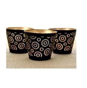 Petit support décoratif en fer forgé pour bougie chauffe-plat, finition antique - Product Image 2