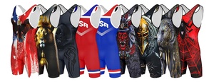 Débardeur multicolore personnalisé avec logo, résistant à l'abrasion, en mélange nylon-spandex, pour ensemble de lutte d'équipe, destiné à Grandy Rolls. - Product Image 4