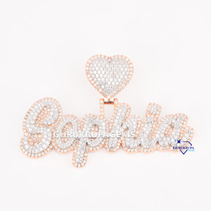 Colgante de lujo personalizado para hombre, prueba de diamantes aprobada, colgantes de Hip Hop VVS de diamante cultivado en laboratorio de plata 925 - Product Image 1