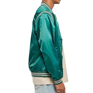 Veste universitaire en satin à logo personnalisé de haute qualité à la mode, vestes universitaires Letterman lourdes avec broderie pour hommes - Product Image 4