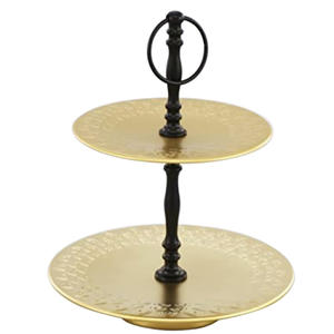 Soporte de pastel de diseño moderno para bodas y fiestas de cumpleaños con acabado dorado de 3 niveles para decoración de mesa en el hogar. - Product Image 2