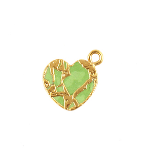 Ravissant 12mm coeur mohave vert cuivre turquoise bricolage connecteur à breloques 24k plaqué or boucle unique fabrication de bijoux connecteur à bricoler soi-même - Product Image 1