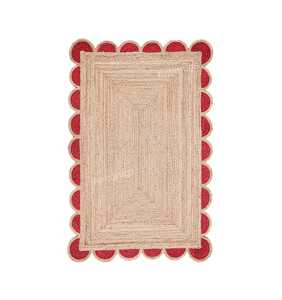 พรมคอตตอนสำหรับครัวเรือนพรมทอมือถัก100% ปอกระเจาสำหรับห้องนั่งเล่นบ้าน - Product Image 4