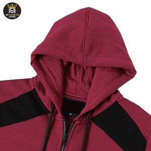 Sudadera con capucha y cremallera para hombre 100% algodón ecológico transpirable bordado manga larga invierno al aire libre Casual cremallera completa - Product Image 5