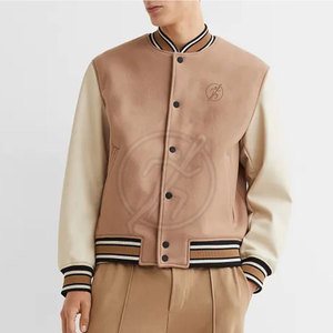 Nouveau design de couleur unie pour hommes Veste Letterman Streetwear Vêtements chauds Veste Letterman pour hommes - Product Image 2