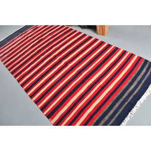 พรมตุรกีโบราณแบบทันสมัยขนาด4.7x9.8ฟุตพรมขนแกะสีแดงน้ำเงินแบบคลาสสิกพรมปูพื้นขนาด10มม. - Product Image 3