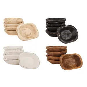 Factory supplier rustic wooden dough bowls for candle making acacia wood candle ready dough bowl for home decor