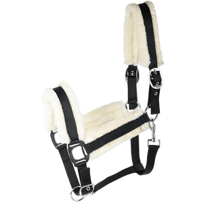 Produit équestre de haute qualité et durable pour l'extérieur, licol en fourrure douce pour cheval, réglable, tout noir, personnalisation acceptée - Product Image 5