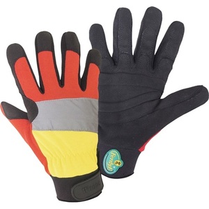 Gants de protection WOODS pour la foresterie, taille L, noir/rouge/jaune, conformes aux normes EN 388 et ISO 11393, catégorie III, EPI pour les jardins - Product Image 1