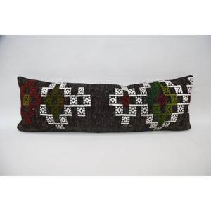 Multicolor Kilim Wool Rug 12x36 Inch Woven with Vintage Pattern - Product Image 1
