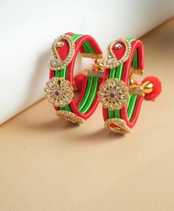 Kundan Embellished Multicolored Stretchable Bangles Indian Wedding <b>Favors</b> Bridesmaid Gifts for Haldi Sangeet Chinese New Year - Product Image 4
