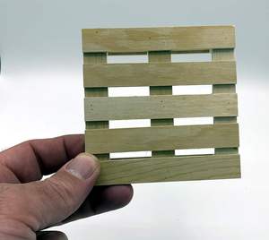 Mini Wood Pallet <b>Coasters</b> 4"x4" | Waterproof Classic <b>Drink</b> <b>Coaster</b> Set Embossing Printing | Handmade Bar Home Decor Wholesale - Product Image 2