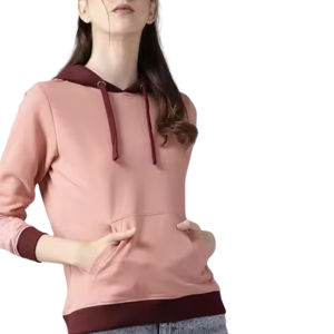 Pull-over à capuche en coton personnalisé pour femmes avec logo sur le devant Streetwear à la mode de meilleure qualité pour les femmes Sweat à capuche respirant - Product Image 1