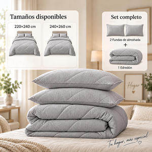 ผ้านวมคิงเคอรี่ 300gsm ลายดอกไม้ ผ้าแจ็คการ์ด ไส้ใยโพลีเอสเตอร์ 100% ป้องกันไฟฟ้าสถิตย์ สไตล์โมเดิร์น พร้อมปลอกหมอน 3 ใบ - Product Image 6