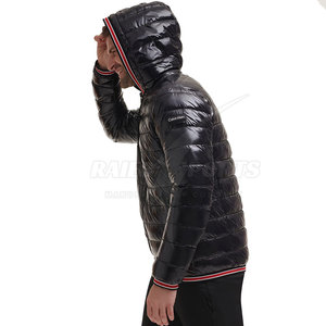 Blouson d'hiver matelassé élégant pour homme, en toile légère de haute qualité, rembourré de coton, avec col montant et capuche, imperméable, pour l'extérieur - Product Image 4