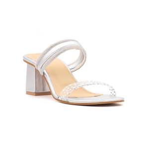 รองเท้าแตะแฟนซี FN7545เงินส้นเตี้ยใส่สบาย - Product Image 3