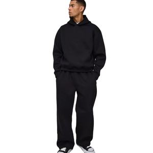 ชุดเซ็ตเสื้อฮู้ดดี้แบบสวมและกางเกงขายาวทรงบาน ผลิตตามสั่งจากโรงงาน (OEM)  ผ้าผสมคอตตอนคุณภาพสูง ระบายอากาศได้ดี เหมาะสำหรับสวมใส่สไตล์สตรีทแวร์ - Product Image 1