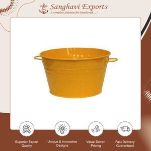 New Design Elegant Vintage Style Powder Coated Finish <b>Galvanized</b> Metal Flower Pot for Outdoor Home Garden and Nursery Decor - Product Image 6