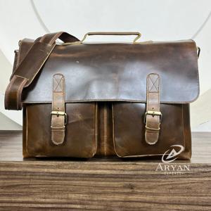 New Vintage Genuine Leather Messenger Briefcase Laptop <b>Bag</b> With Flap Buckle Closure Premium Leather Travel Office <b>Bag</b> <b>For</b> <b>Men</b> - Product Image 1
