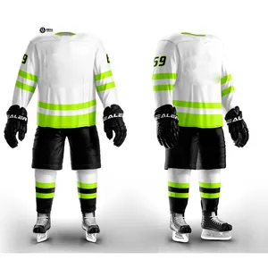 Nefes buz hokeyi Jersey \ toptan süblimasyon spor ağır 100% Polyester buz hokeyi üniforma forması