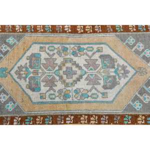 Alfombra turca Kilim Vintage grande 160X350cm marrón azul diseño de retazos técnica de tejido plano para adolescentes pasillo rectangular - Product Image 5