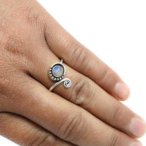 Anillo de Mujer a Precio de Fábrica, Elaborado con Plata de Ley 925, Anillos de Compromiso con Piedra Preciosa de Labradorita Natural, Joyería Bohemia - Product Image 5