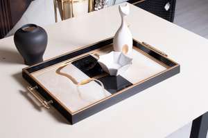 Venta directa de fábrica, bandeja de servicio de vidrio de diseño moderno personalizado, decoración del hogar, mesa, cocina, gran oferta, bandejas decorativas de Navidad - Product Image 3